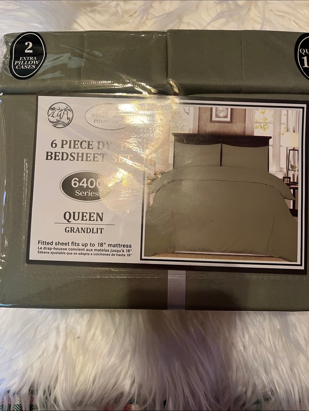 6-Piece Queen Bedsheet Set - Olive Green